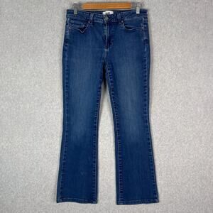 Paige Womens 30 Manhattan Bootcut Jeans Blue Denim